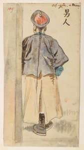 109 Studio di figura cinese, da un Album di 372 disegni di paesaggi, coste, costumi e vita quotidiana realizzati durante l