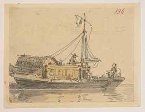 136. Una giunca, da un Album di 372 disegni di paesaggi, coste, costumi e vita quotidiana realizzati durante l