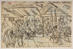 Teatro. Cocincina, da un Album di 372 disegni di paesaggi, coste, costumi e vita quotidiana realizzati durante l