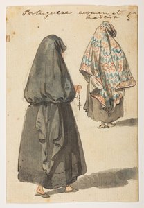 Donne portoghesi a Madeira, da un Album di 372 disegni di paesaggi, coste, costumi e vita quotidiana realizzati durante l
