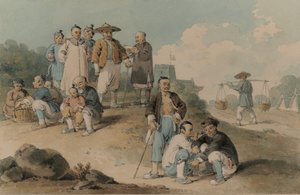 Un gruppo di cinesi che osservano l