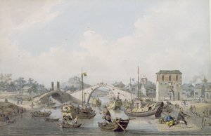 Barche sul fiume a Suchow, Cina da William Alexander