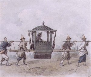 Servitori Cinesi che Portano una Palanchina