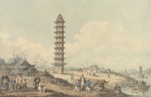 Città di Lin Tsin, Shantung, con una Veduta del Gran Canale da William Alexander