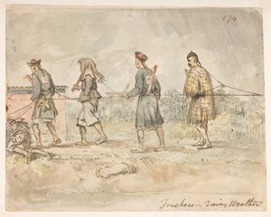 Tracciatori in tempo piovoso, da un Album di 278 disegni di paesaggi, coste, costumi e vita quotidiana realizzati durante l