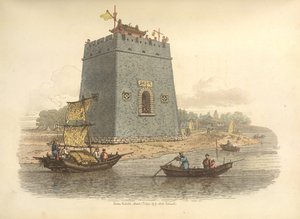 Veduta di un castello vicino alla città di Tien-sin da William Alexander