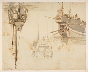 f.58 145v Barca. Fiume Lim-po. 20 novembre., da un Album di 372 disegni di paesaggi, coste, costumi e vita quotidiana realizzati durante l