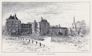 Palazzo di Ely, La Facciata Principale (incisione) da William Alexander Ansted