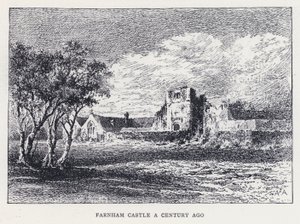 Castello di Farnham un secolo fa (incisione) da William Alexander Ansted