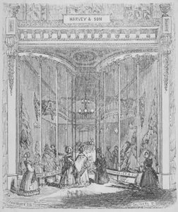 I locali di Harvey and Son al n. 9 Ludgate Hill, Ludgate Hill, City of London, 1845