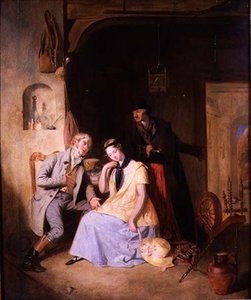 Un corteggiatore con la sua amante pressato dal cocchiere per una fuga rapida da William Allan