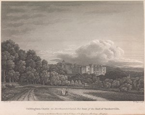Castello di Chillingham nel Northumberland, la sede del conte di Tankerville (pubblicato da W. Angus): Tavola 62; pagina 62 (Volume Uno) da William Angus
