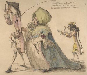 Long Thomas e Mad-le G-d vanno al Pantheon con le loro maschere naturali, 1 maggio 1773 da William Austin