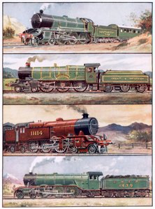 Mostri levrieri delle rotaie (litografia a colori)