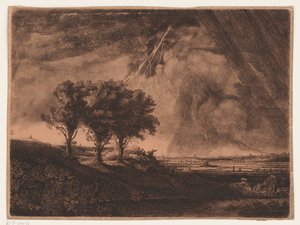 Tre alberi con fulmine da William Baillie