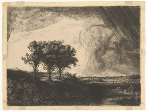 I tre alberi, dopo Rembrandt, 1758 da William Baillie