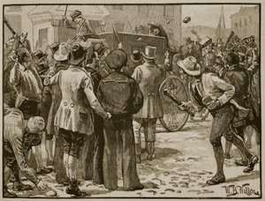 Attacco a Sir Charles Wetherell a Bristol, illustrazione da 