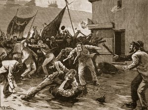 Rivolte a Belfast, 1886, illustrazione da 