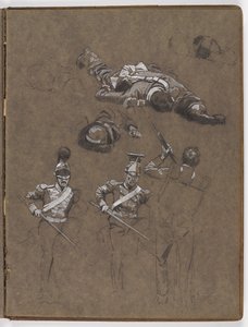 Studi per il dipinto a olio, La bandiera: Albuhera, 16 maggio 1811 da William Barnes Wollen