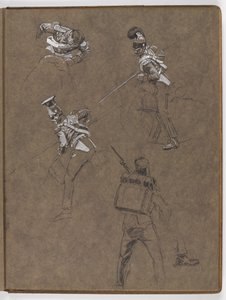 Studi per il dipinto a olio, La bandiera: Albuhera, 16 maggio 1811 da William Barnes Wollen
