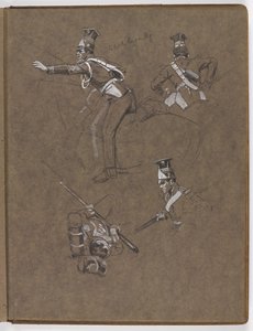 Studi per il dipinto a olio, La bandiera: Albuhera, 16 maggio 1811 da William Barnes Wollen