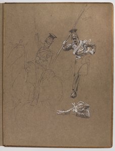 Studi per il dipinto a olio, La bandiera: Albuhera, 16 maggio 1811 da William Barnes Wollen