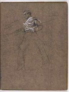 Studio per il dipinto a olio di William Barns Wollen, La bandiera: Albuhera, 16 maggio 1811