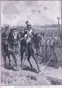 Lo zar che rivede il suo esercito a Sebastopoli 1856 d.C.
