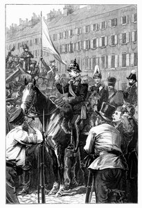 Il Re di Prussia che si rivolge ai berlinesi, 1848 da William Barnes Wollen