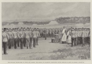 Le manovre militari nel Wiltshire e nel Dorset, il vescovo di Salisbury che conduce il servizio divino nel campo domenica 21 agosto