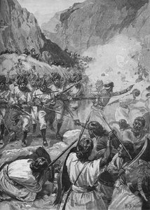 I Punjabis, dopo aver sparato una raffica, si precipitarono e li caricarono con la baionetta, c1897, 1902