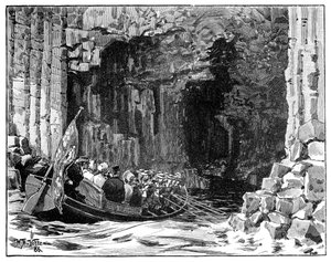 La visita reale alla Grotta di Fingal, Staffa, Scozia, 1847, 1900 da William Barnes Wollen