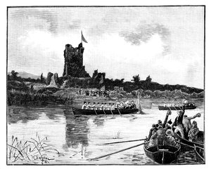 Il tour reale in Irlanda, visita al Castello di Ross, Killarney, 1887 da William Barnes Wollen