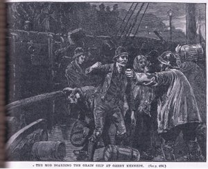 La folla che sale su una nave di grano a Garry Kennedy AD 1841 da William Barnes Wollen