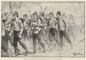 Truppe ad Aldershot, ordine di marcia pesante nel caldo da William Barnes Wollen