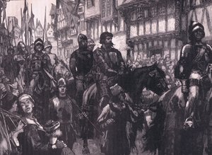 Wallace sulla strada per Westminster Hall AD 1304 da William Barnes Wollen