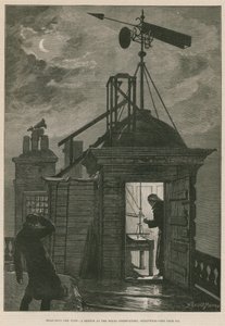 Misurare il vento; Uno schizzo al Royal Observatory, Greenwich (incisione) da William Bazett Murray