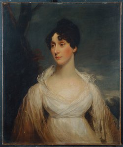 Ritratto di una signora seduta, mezza lunghezza, con un vestito bianco da William Beechey
