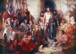 Il processo di Sir William Wallace (c.1272-1305) a Westminster, illustrazione da 