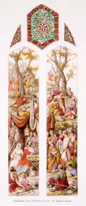 Re Alfredo ad Athelney, Somerset, con i suoi seguaci, c.1880