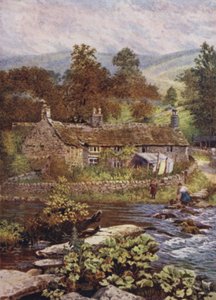 Vecchio cottage sul Wye, Monsal Dale da William Biscombe Gardner