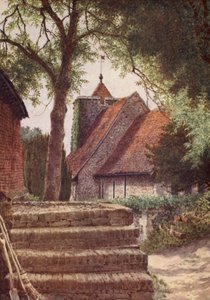 Chiesa di San Martino, Canterbury (litografia a colori) da William Biscombe Gardner