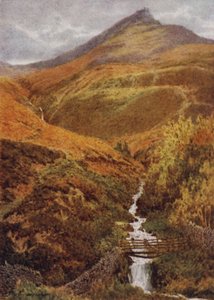 The Nab e Golden Clough da Grindslow Dell, Edale (litografia a colori) da William Biscombe Gardner