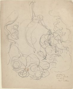 Una figura che ascende in una gloria di nuvole (?) da William Blake