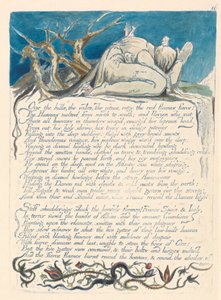 America. Una Profezia, Tavola 18, Oltre le Colline... da William Blake