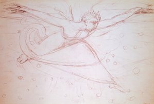 Angelo che cammina, disegno di William Blake