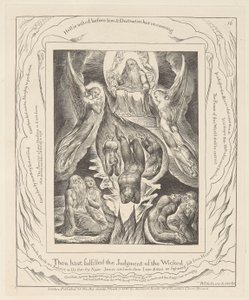 Libro di Giobbe, tavola 16, La caduta di Satana da William Blake