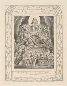 Libro di Giobbe, Tavola 2, Satana davanti al trono di Dio da William Blake