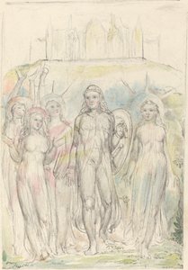 Cristiano con lo Scudo della Fede, che Prende Congedo dai Suoi Compagni da William Blake