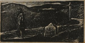 Il viaggio di Colinet: Pietra miliare segnata LXII miglia per Londra, da Le Pastorali di Virgilio da William Blake